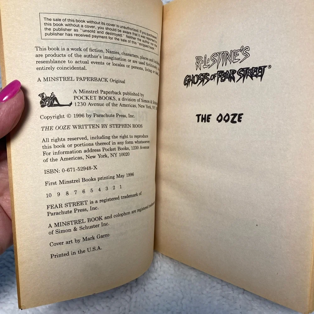 First Printing R.L. Stine’s Ghosts of Fear Street  No. 8: “The Ooze”